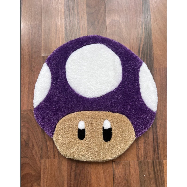 Mushroom Tufted Rug 100 Handmade Rug Tufting Super Mario Etsy