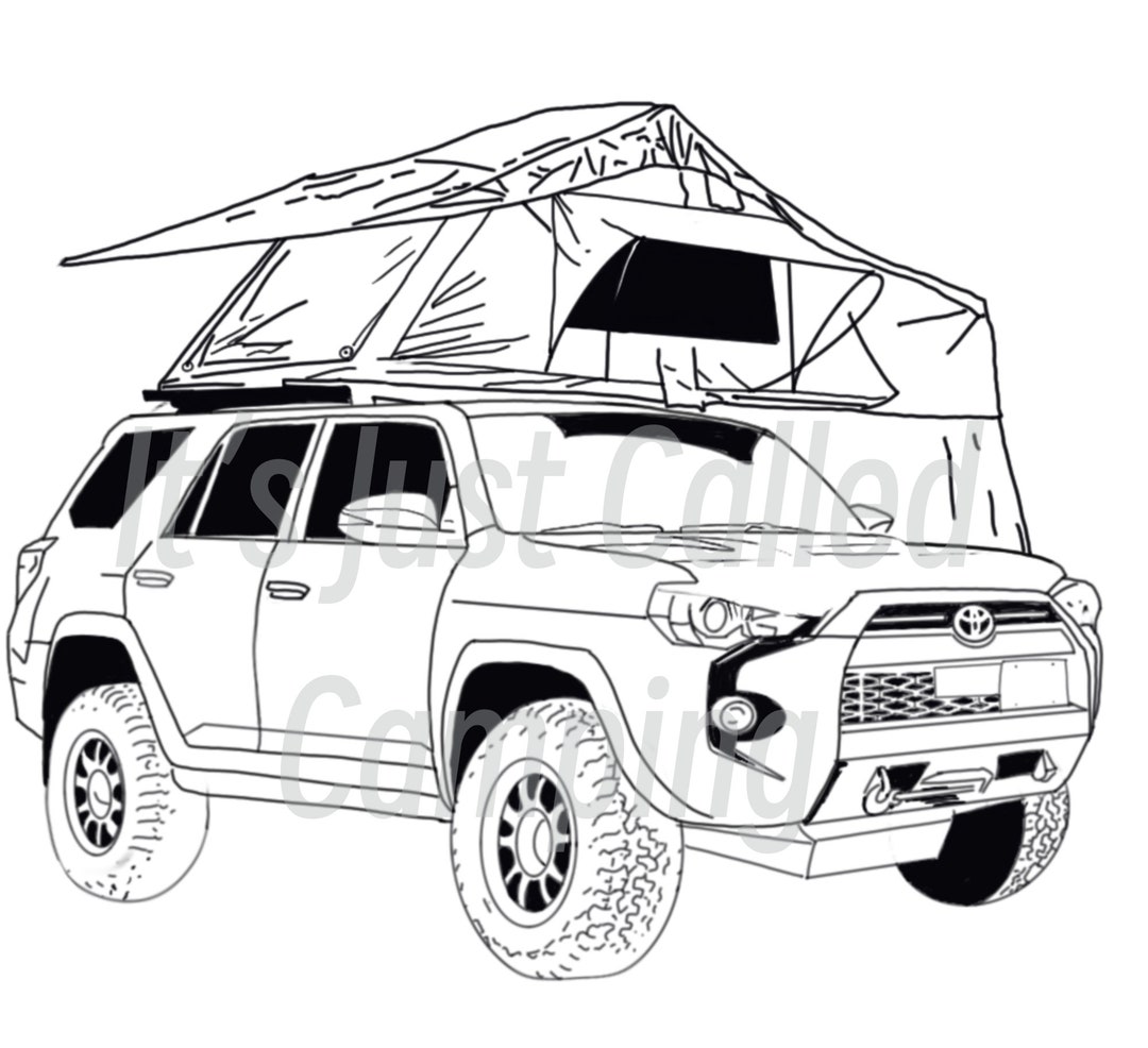 Toyota 4runner Coloring Page Printable Etsy