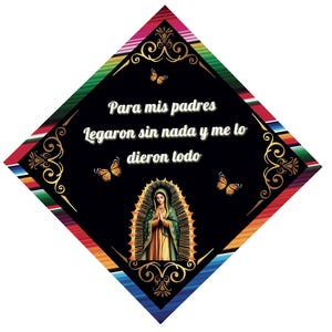 Para mis padres printed graduation cap topper, Latina grad cap topper, Pre made printed topper, high quality, Ready to ship