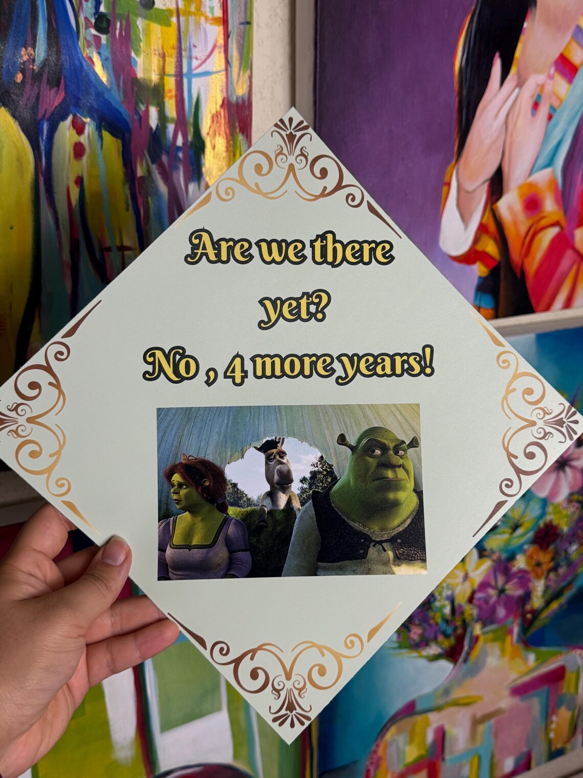 Shrek Grad Cap Topper, “are We There Yet?” High Quality Printed Topper ...