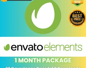 Envato Elements Download Service, 1 Month Package, Fast Download, No Waiting in Line