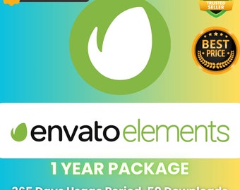 Envato Elements Download Service, 1 Year Package, Fast Download, No Waiting in Line