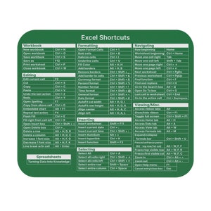 Excel Shortcuts Mouse Pad, Keyboard Shortcuts, Employee Gift, White Elephant Gift, Witty Bookkeeping Office Decor, Cool Office Accessories