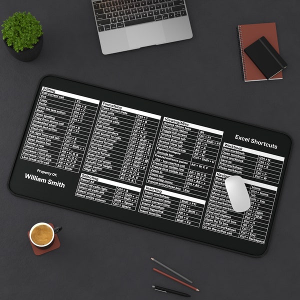 Excel Cheat Sheet Desk Mat - Etsy
