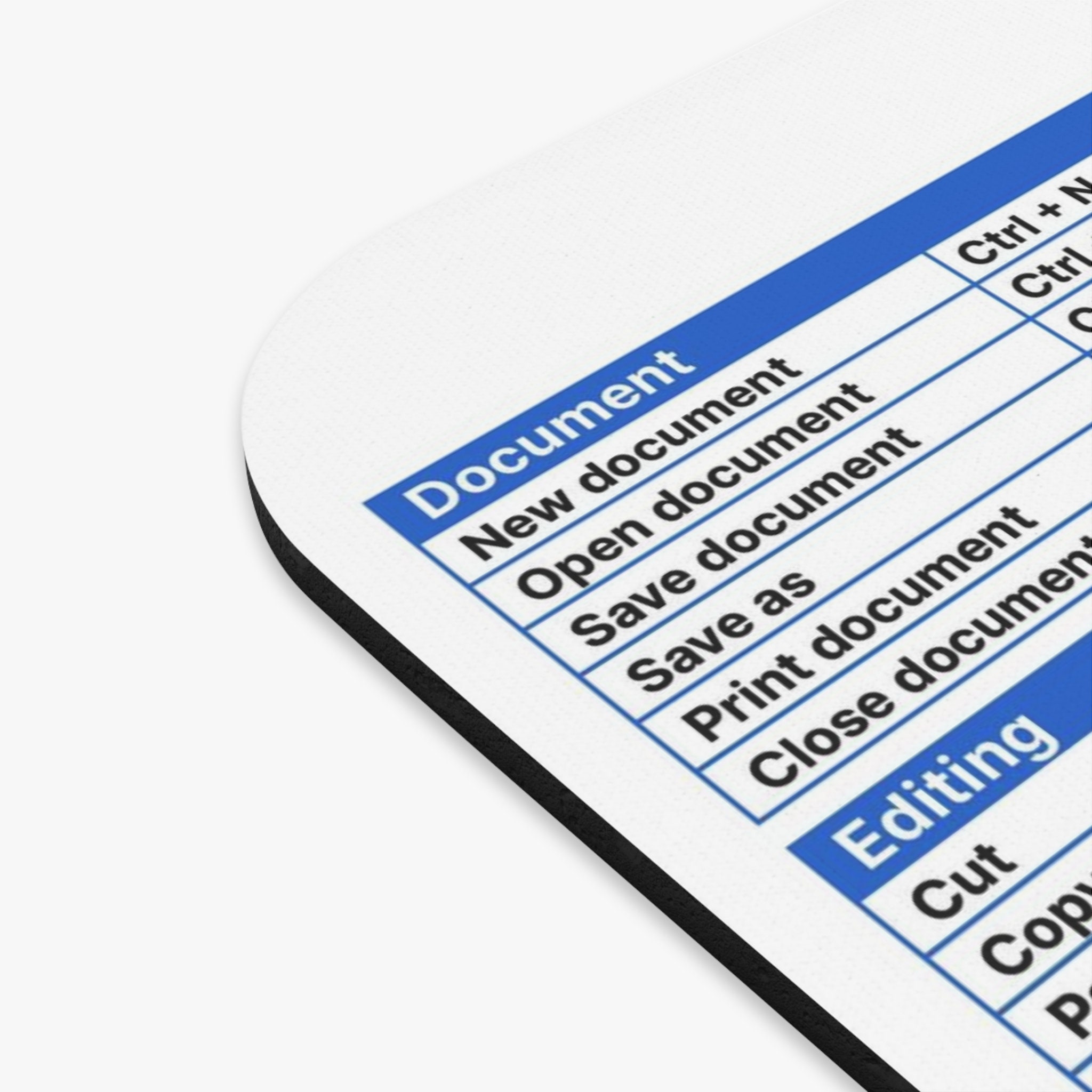 Word Shortcuts Mouse Pad With Grid, Easy to Read Keyboard Shortcuts for ...