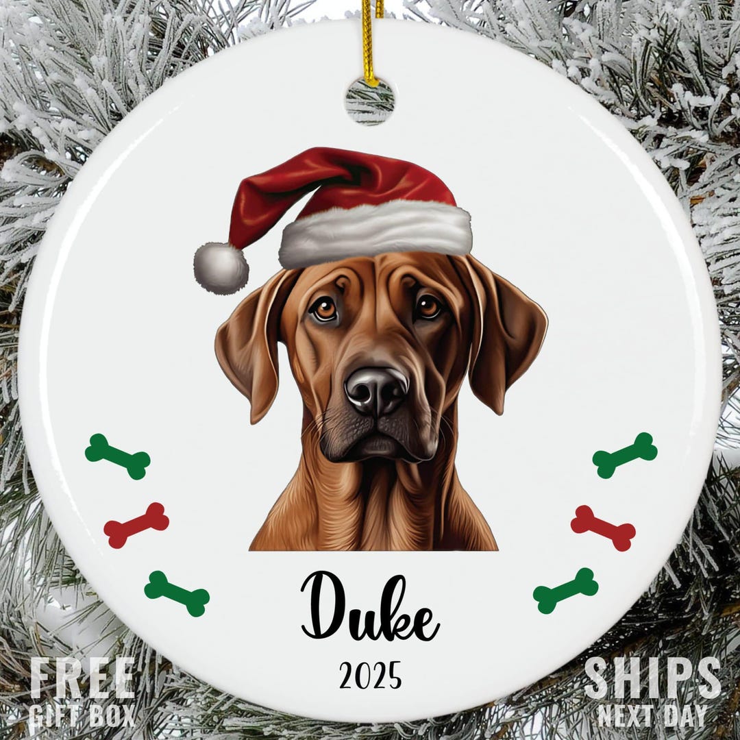 Personalized Rhodesian Ridgeback Christmas Ornament, Custom Rhodesian ...