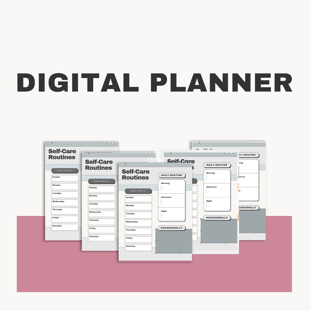 Selfcare Daily Routine Planner, Self Care Planner, Wellness Journal ...