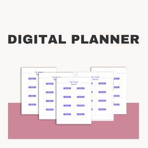 MY VISION  printable and digital vision board template vision workbook, My vision Planner, Vision Board 2023, manifest dreams, Editable