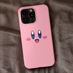 Kirby iPhone Hülle | Einzigartige iPhone 15, 14, 13 Pro Max, Nintendo inspiriert, Geschenk für ihn, Freundgeschenk, Videospiel-Design, Kawaii Cute Pink