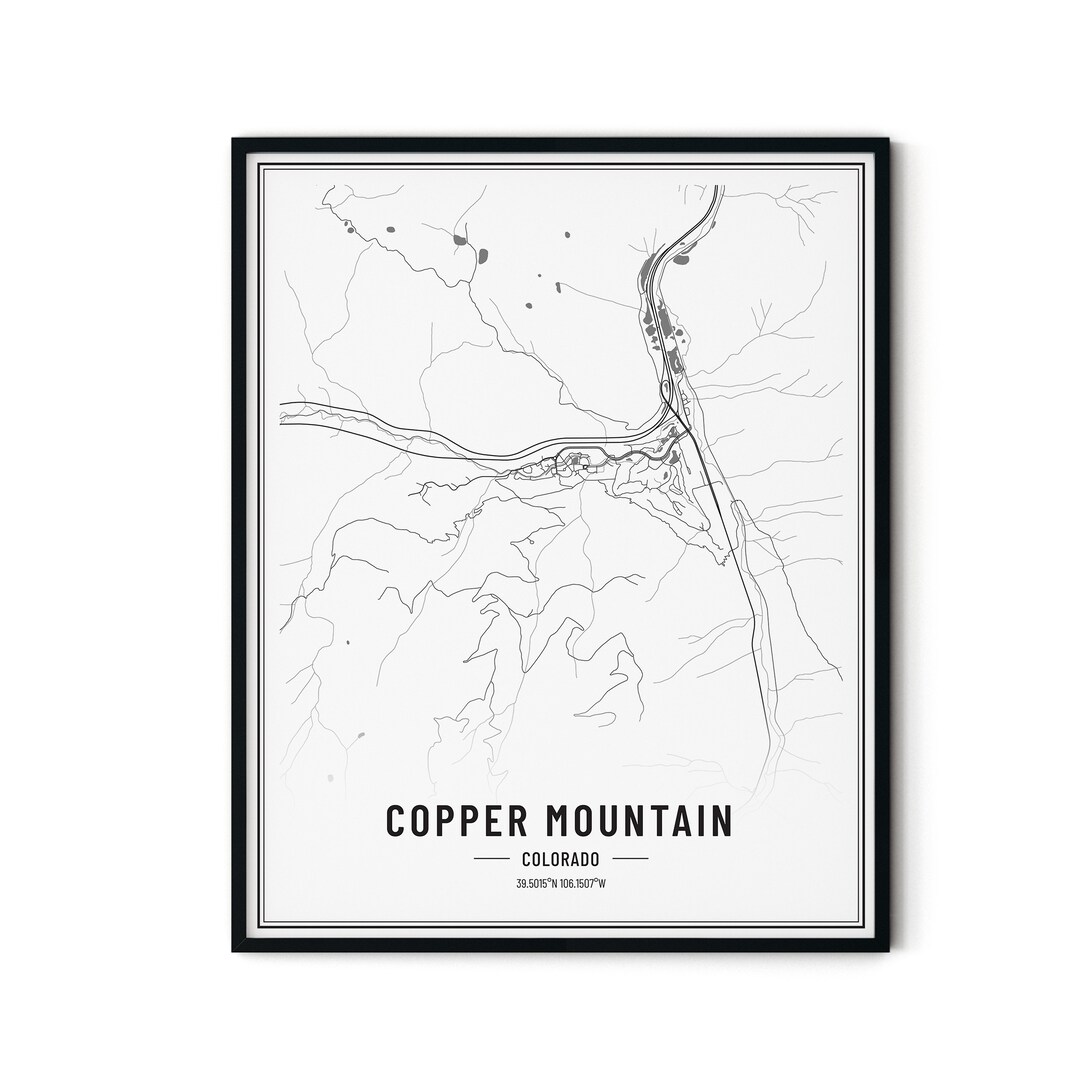 Copper Mountain Map Print Poster Copper Mountain Colorado Etsy
