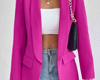 Shawl Collar Long Sleeve Blazer