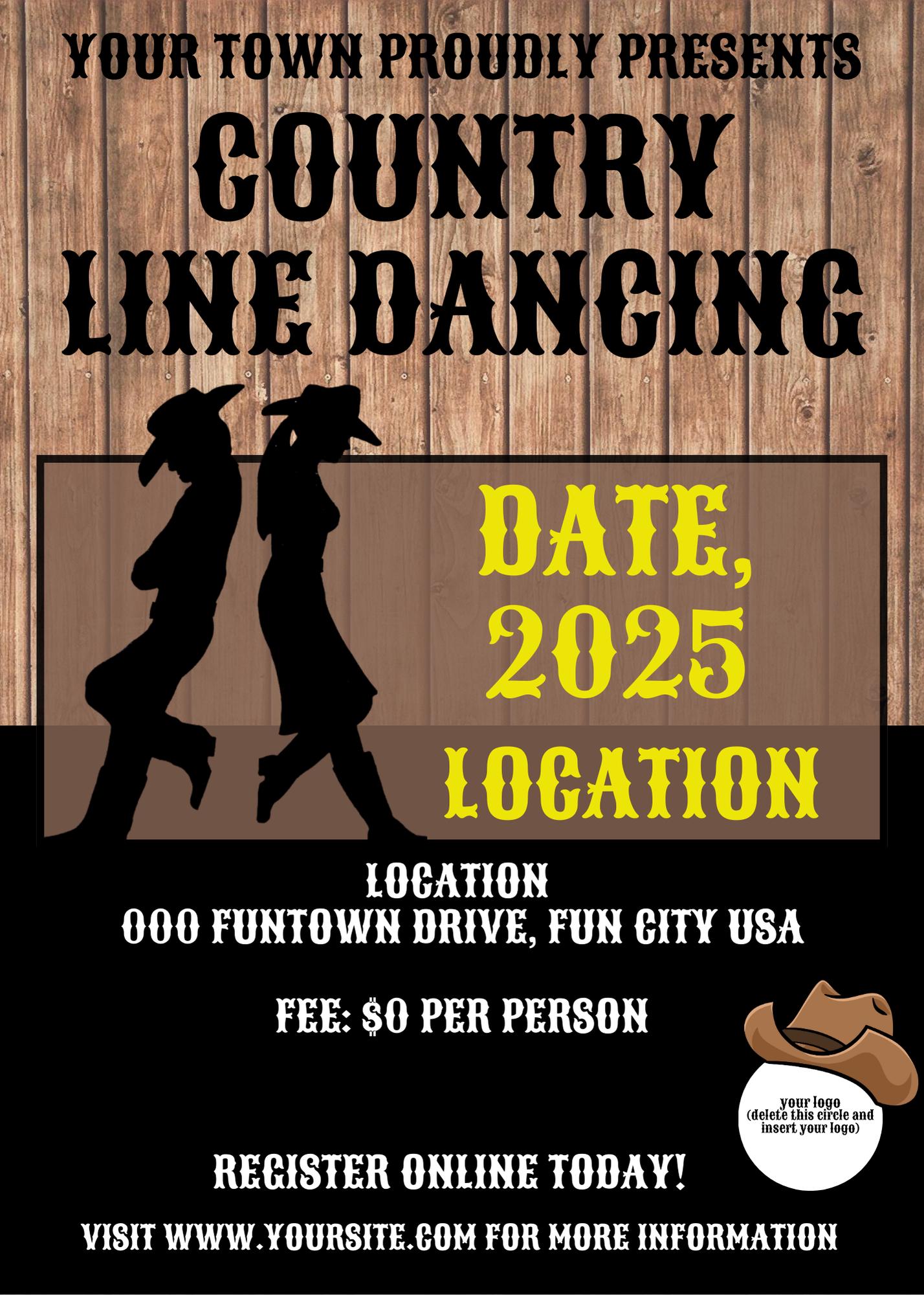 Country Line Dancing Flyer