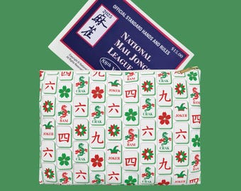 Mahjong Card Clutch Holiday Print: Polyester Travel Case with Zipper