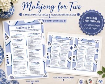 Guía de reglas de Mahjong para 2 jugadores, referencia rápida para principiantes (descarga en PDF)