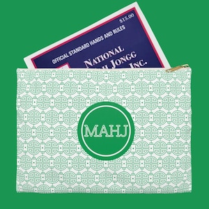Bolsa para cartas de Mahjong: estojo de viagem de poliéster com zíper