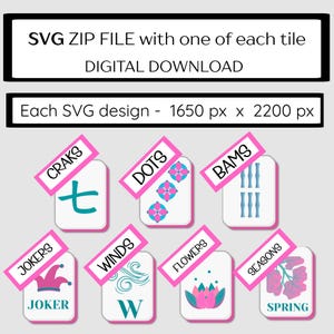 Conjunto SVG de fichas de Mahjong: Arte de Mahjong Americano (Descarga digital)