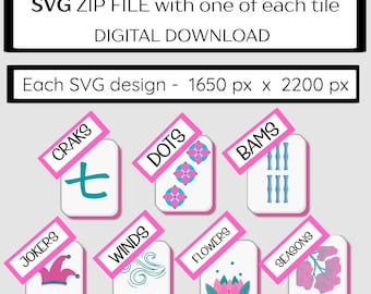 Mahjong Tile SVG Set: American Mahjong Art (Digital Download)