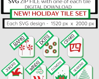 Mahjong Tile Holiday Edition SVG-set: Amerikaanse mahjongkunst (digitale download)
