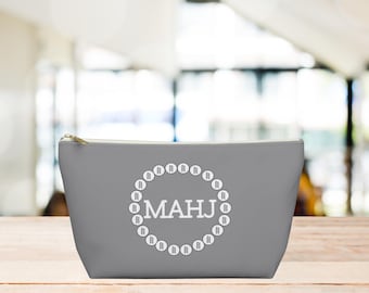 Chic Mahjong Tile Bag: Polyester Pouch with T-Bottom