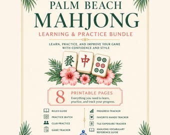 Mahjong Learning Practice Bundle, NMJL Beginner Strategy Guide (Digital Download)