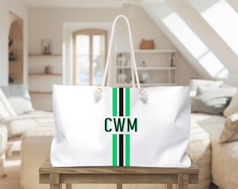 Bolsa de mano con monograma de sombra: bolso de mano personalizado para playa o piscina
