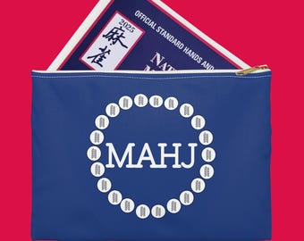 Mahjong Card Clutch: Polyester Travel Case with Zipper