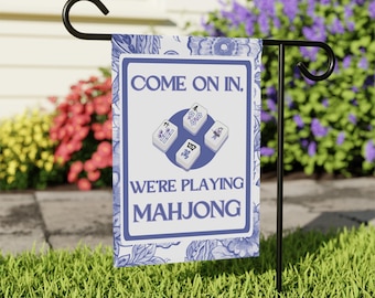 Personalized Mahjong Garden Flag, Outdoor Decor, Mahjong Lover Gift, Patio Porch