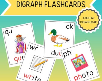 Digraph Flashcards: Phonics Learning Cards (PDF Download)