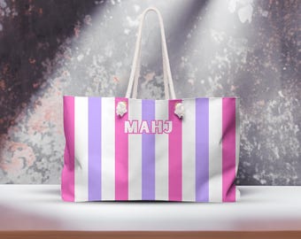 Oversized Mahjong Tote Bag: 100% Spun Polyester, Thick Rope Handles