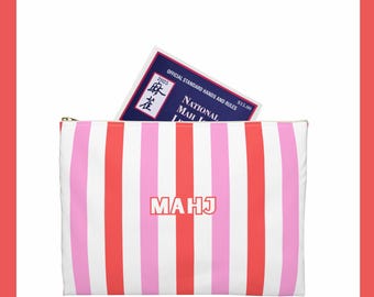 Mahjong Card Clutch: Polyester Travel Case with Zipper