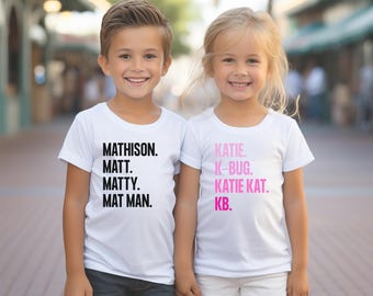 Personalized Nickname Shirt: Custom Kids Name Tee