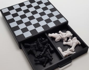 Tablero y piezas de ajedrez magnéticos (tamaño de viaje) — Regalo para profesores