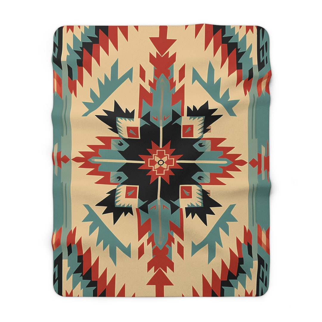 Baja Sherpa Fleece Blanket Cowboy Blanket Western Throw Etsy