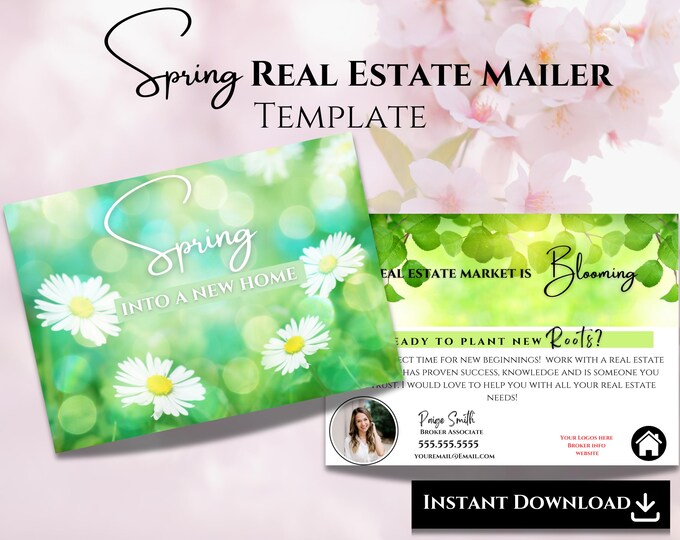 Real Estate Spring Postcard | Spring Into a New Home | Real Estate ...