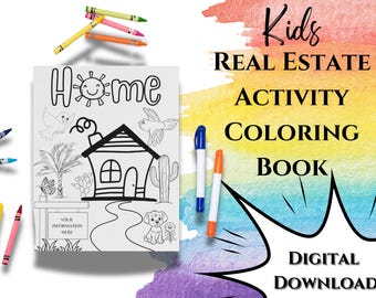 Texas Real Estate Kids Activity Coloring Book, Realtor Branding, Open House, Agent Marketing, Lead Generation, Closing Gift, Pop By Gift