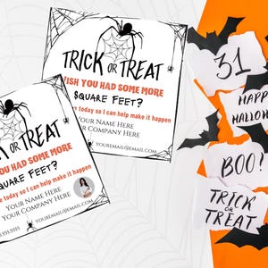 Halloween Pop By Tag, Realtor Geschenkanhänger, Herbst Süßes oder Saures Tags, Makramee Tags, Makramee Geschenkanhänger, Canva Designs