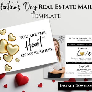 Cartolina immobiliare di San Valentino, agente di San Valentino Pop By per il marketing, Canva PDF Mailer per agenti immobiliari