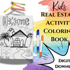 California Open House Kids Activity Coloring Book,  Fun Realtor Marketing Supplies & Real Estate Activities for Kids, Realtor Templates