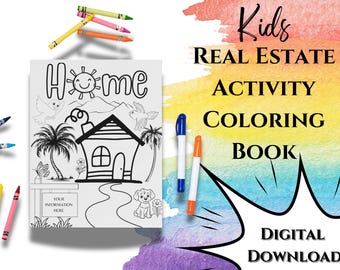 California Real Estate Kids Activity Coloring Book, Realtor Branding, Open House Agent Marketing, Lead Generation, Closing Gift, Pop By Gift