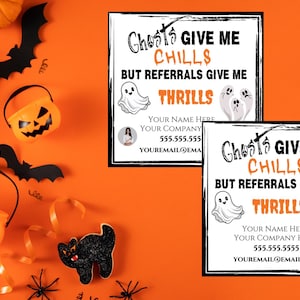 Halloween Gift Tags, Realtor Ghosts Give Me Chills, Fall Pop By Tags for Real Estate Marketing, Halloween, Real Estate Farming & Marketing