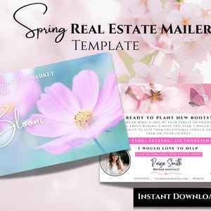 Carte postale de printemps pour agent immobilier, Carte de printemps pour agent immobilier, Carte agricole pour agent immobilier, Marketing immobilier, Modifiable, Canva, Téléchargement instantané Réseaux sociaux