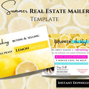 Spring Postcard - Easy Peasy Lemon Squeezy Real Estate Template for Summer Marketing & Agent Farming - Digital Download - Social Media