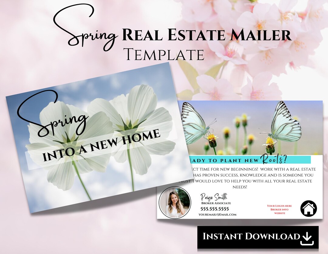Real Estate Hello Spring Postcard, Realtor Spring Social Media, Realtor ...