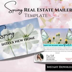 Realtor Frühling Postkarte, Realtor Frühling Social Media, Realtor Farming Card, Realtor Marketing, bearbeitbar, Canva, Instant Download