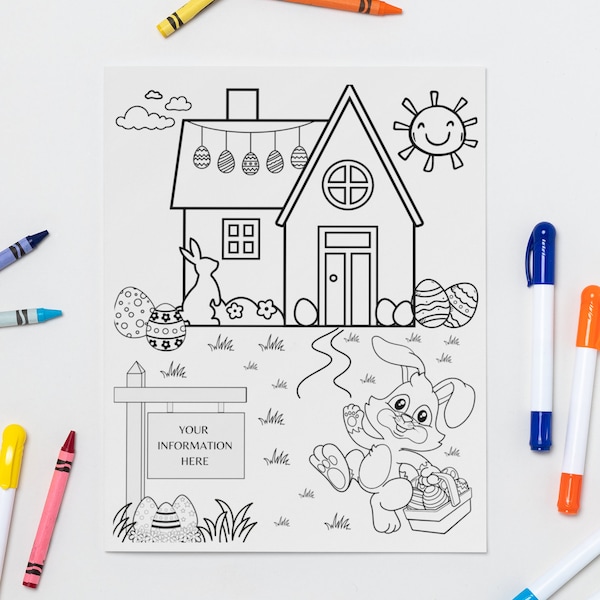 Easter, Open House Kids Activity Coloring Book Additional Pages, Real Estate Marketing, Easter Open House Supplies, Realtor, Easter Coloring