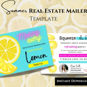 Cartolina di primavera - Modello di marketing immobiliare, biglietto di spremitura del limone facile e veloce per l'agricoltura degli agenti e modelli personalizzati per posta per agenti immobiliari