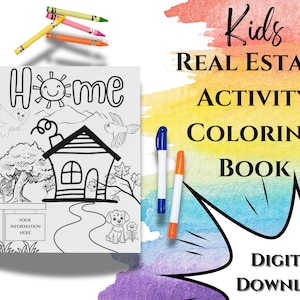 Virginia Real Estate Kids Activity Coloring Book, Realtor Branding, Open House, Agent Marketing, Lead Generation, Closing Gift, Pop By Gift image 1
