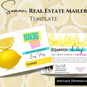 Cartolina estiva - Modello immobiliare, Easy Peasy Lemon Squeezy Card, Mailing per agenti agricoli, Strumenti di marketing per agenti immobiliari Mailing primaverile