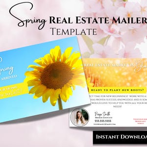 Frühlings-Immobilienpostkarte, Realtor Pop by, Realtor Farming Card, Sofort Download Social Media Templates