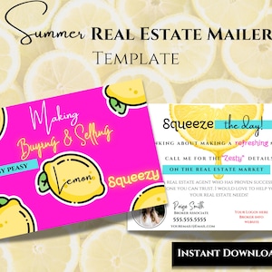 Cartolina primaverile immobiliare, modello immobiliare, biglietto immobiliare facile da spremere al limone, agente di commercio, marketing immobiliare, digitale